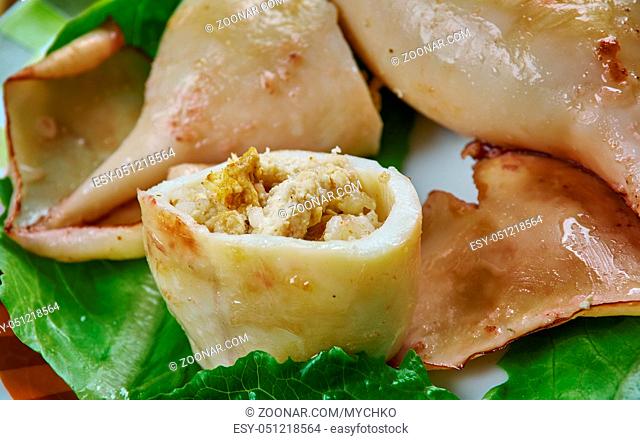 Kalamar dolmas? - stuffed squid, Turkish cuisine