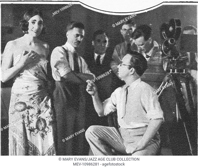 Adrian Brunel filming The Vortex (1928), Julie Suedo to left