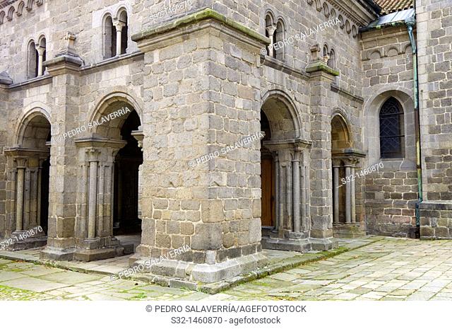 entrance of the Basilica of St Procopius in Trebic, the World Cultural and Natural Heritage of UNESCO, Moravia, Czech Republic