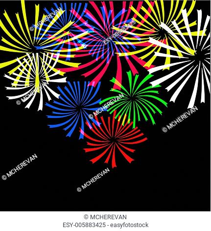 Colorful vector fireworks