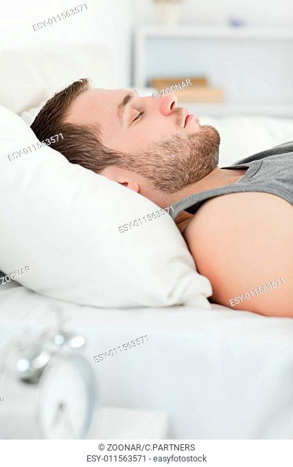 Portrait of a quiet man sleeping