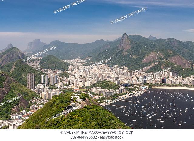 Rio de Janeiro, Brazil - December 21, 2012: Aerial view of Rio de Janeiro from the Sugarloaf Mountain
