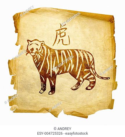 Tiger Zodiac icon, isolated on white background