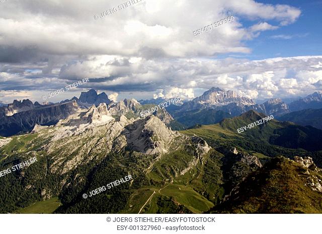 View to Mount Tofana de Rozes, Dolomites, Italy, Alta Via Dolomiti