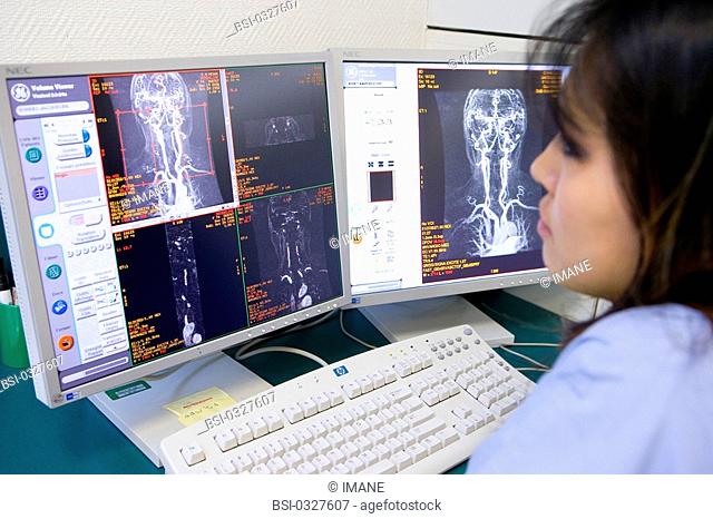 RADIOLOGIST Photo essay at the hospital of Meaux 77, France. MRI