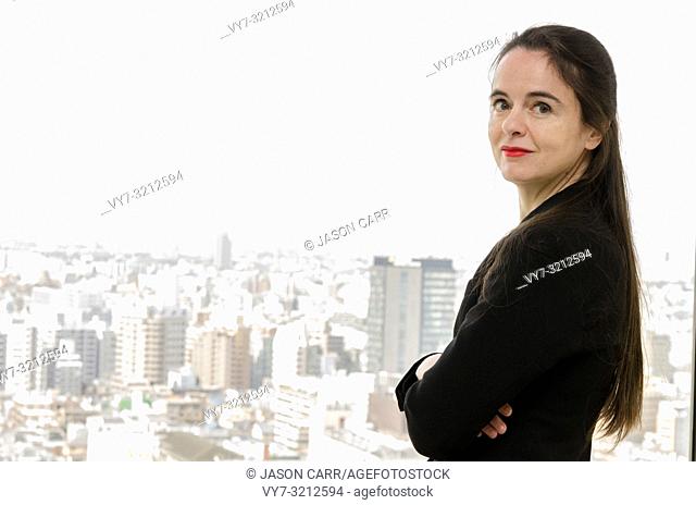Shibuya, Tokyo / Japan - April 2 2012 : French writer AmŽlie Nothomb poses for pictures in Tokyo, Japan. She visited Tokyo to film her documentary show 'La...