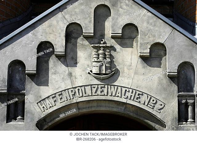Coat of arms of the harbour police station, Hamburg, Germany