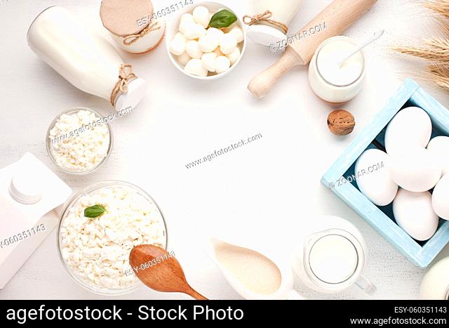 copy space with delicious dairy products