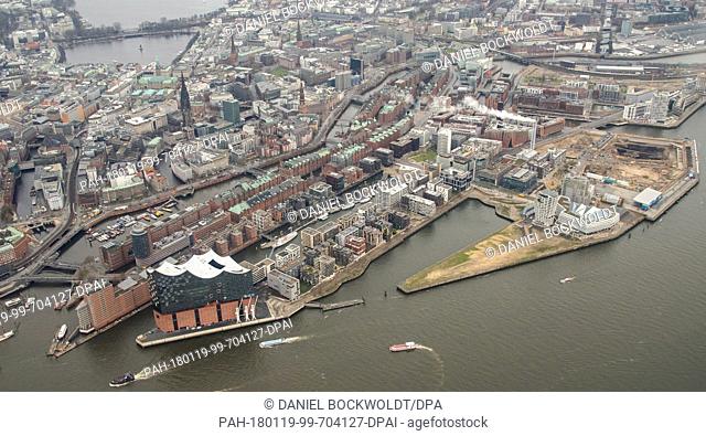 Hamburg's newest district, the 'HafenCity' (lit. 'HarbourCity'), comprising 60 building projects completed in the last 17 years, can be seen in Hamburg, Germany