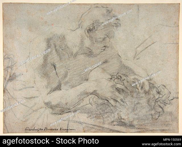 David With the Head of Goliath (recto); Study of Lower Leg and Right Foot (verso). Artist: Giovanni Battista Piazzetta (Italian