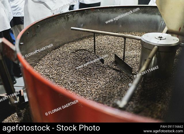 Machine in the Solino/Tarara coffee roastery in Addis Ababa, January 13, 2023. - Addis Ababa/