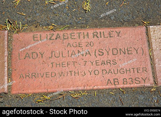 The Convict Brick Trail at Cambell Town, Tasmania, Australia. The Trail commemorates the approximataely 75, 000 convicts transported from England to Tasmania...