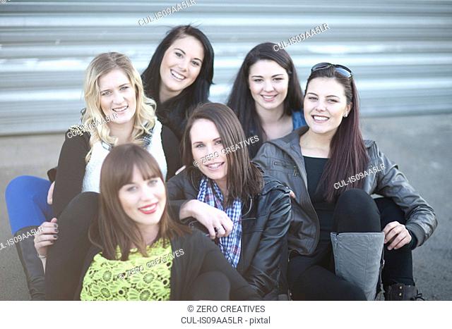Group portrait of young female friends
