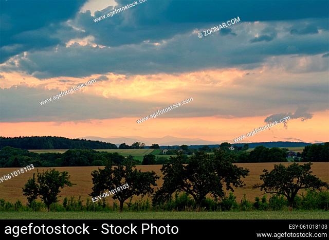 Beautiful storm clouds over summer land