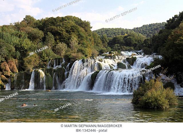 Skradinski buk, Krka waterfalls, Krka National Park, aeibenik-Knin, Dalmatia, Croatia, Europe