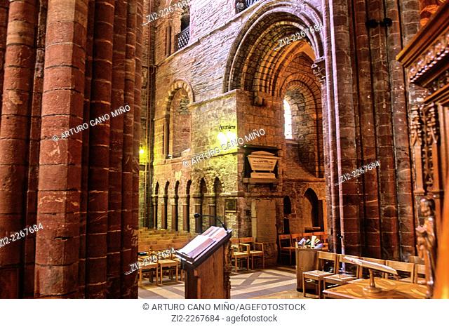 St. Magnus Romanesque Cathedral, XIIth century. Kirkwall, Mainland of the Orkney islands. Scotland, United Kingdom
