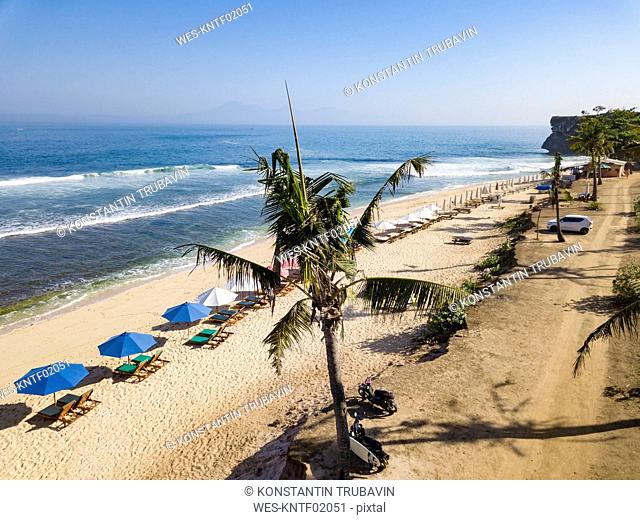 Indonesia, Bali, Aerial view of Balangan beach