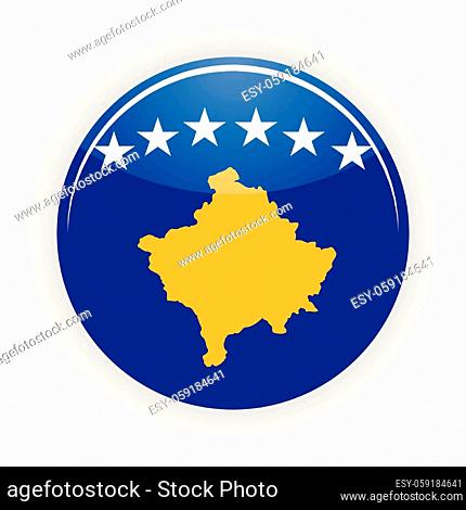 Kosovo icon circle isolated on white background. Pristina icon vector illustration