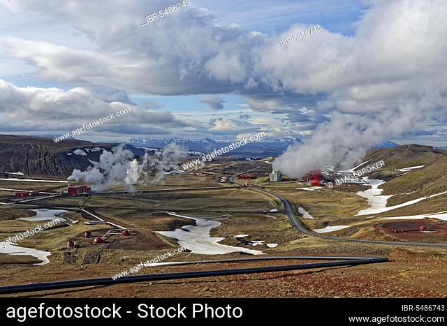 Geothermatic stream power plant Kroefluvirkjun, near Myvatn, Iceland, Europe