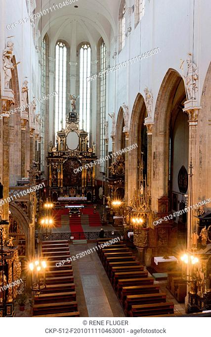 Interior of the Tyn Church The Church of Our Lady Before Tyn in Prague where remains of famous Danish astronomer Tycho Brahe rest An international team of...