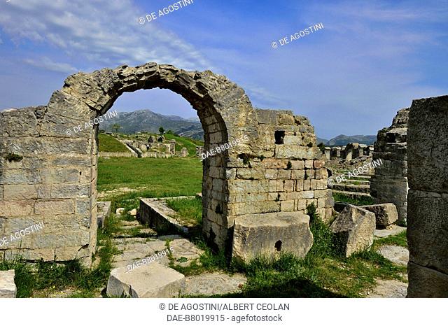 Ruins of the Roman amphitheatre, Salona, Solin, Croatia. Roman civilization, 2nd century AD