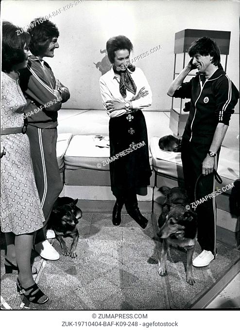 Apr. 04, 1971 - Princess Anne Appears On Blue Peter Television Programme On BBC 1: Princess Anne made a visit yesterday to the 'Blue Peter' T.V