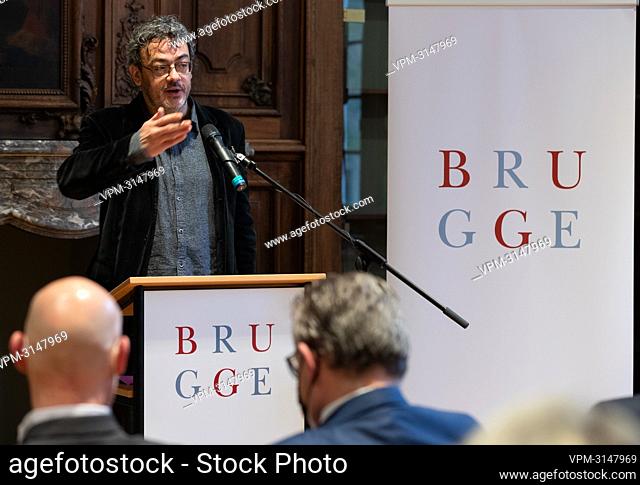 Ghent University Professor Jan Dumolyn delivers a speech at the presentation of the book and exhibition Brugge 1441 by the National Lottery on the occasion of...