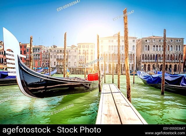 panoramic view at the grand canal in venice