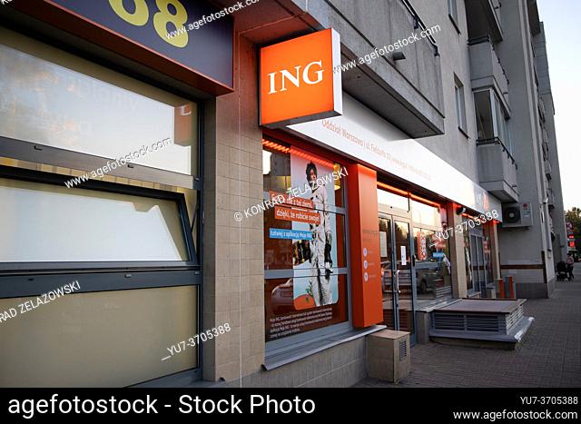 ING bank in Goclaw distrct of Warsaw city, Poland
