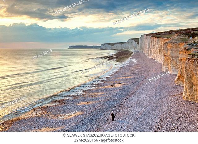 Sunset at Seven Sisters, East Sussex, England
