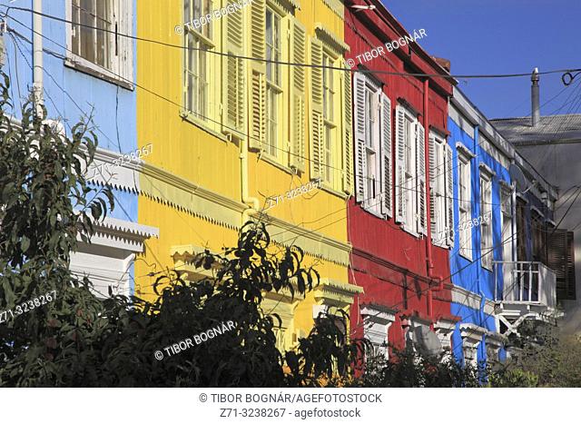 Chile, Valparaiso, Calle Pierre Loti, traditional houses,