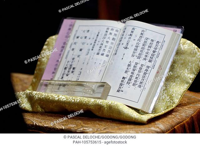 Taoist temple. Emperor Jade pagoda (Chua Phuoc Hai). Buddhist prayer book. Ho Chi Minh city. Vietnam. | usage worldwide. - Ho Chi Minh City/Vietnam
