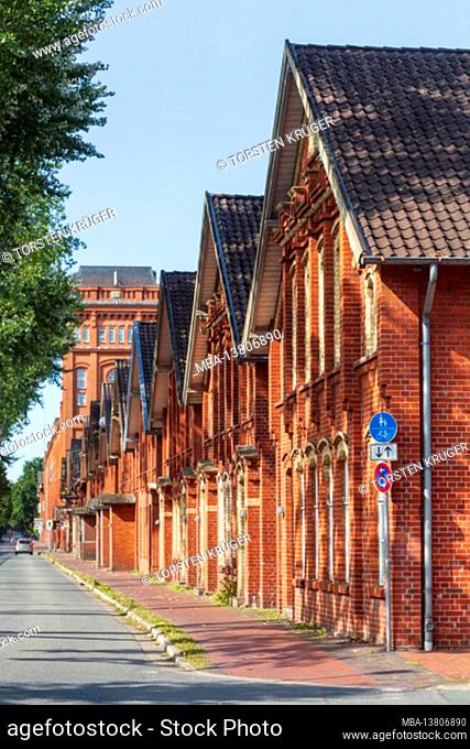 Factory houses, Nordwolle industrial monument, Delmenhorst, Lower Saxony, Germany, Europe