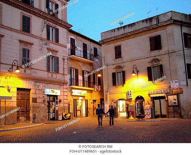 Lazio, Tarquinia, Italy, Europe, The medieval centre of Tarquinia in the evening