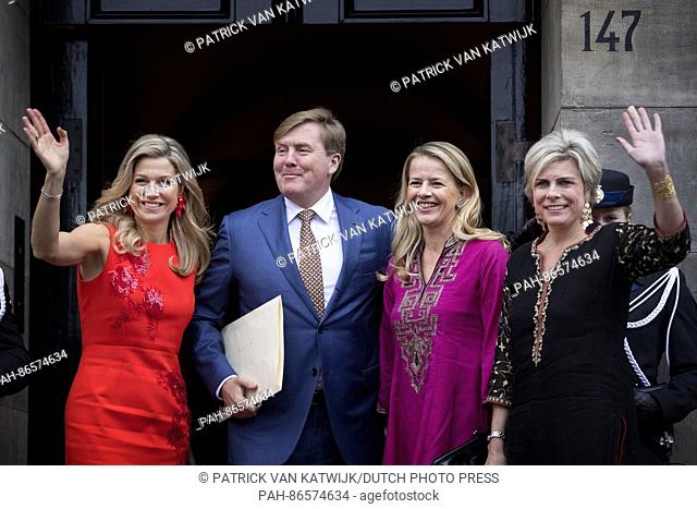 King Willem-Alexander, Queen Maxima (L), Princess Mabel and Princess Laurentien (R) of The Netherlands attend the award ceremony of the Prince Claus Prize 2016...