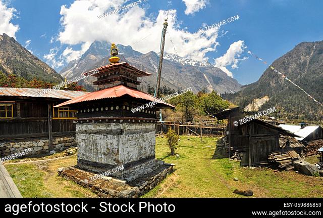 Old buddhist shrine in Nepal near Kanchenjunga