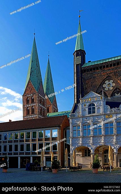 Rathaus, Backsteingotik, Kirche, Sankt Marien