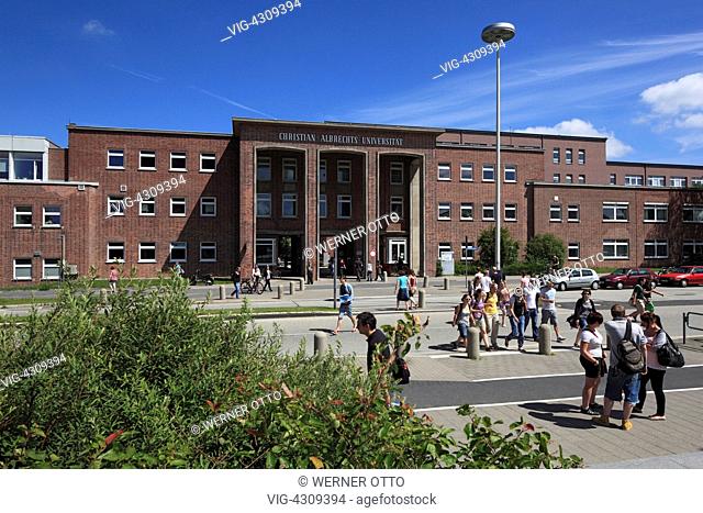 D-Kiel, Kiel Fjord, Baltic Sea, Schleswig-Holstein, Christian-Albrechts University, Campus, main building, gateway, entrance, students - Kiel