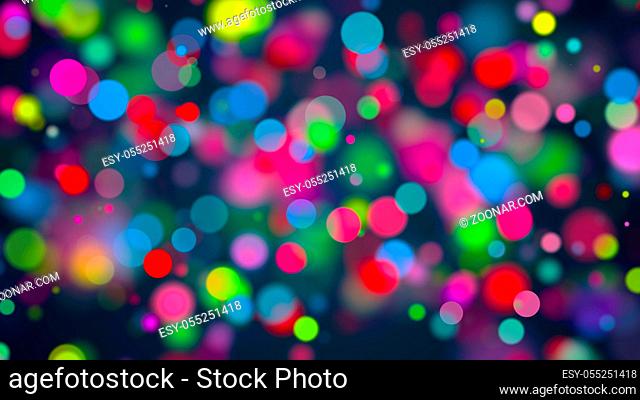 Abstract background with multicolored bokeh. 3d rendering