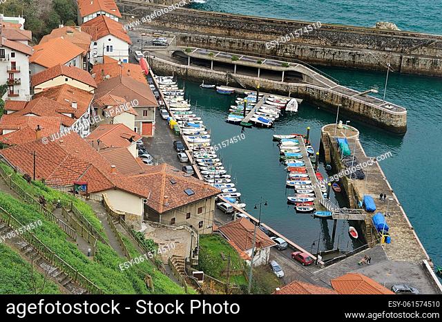 Vista Elantxobe port on the coast of the Basque Country, Spain