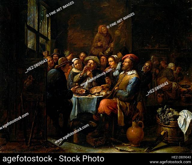 Interior of a Tavern, c. 1650-1660. Creator: Tilborgh (Tilborch), Gillis van (c. 1625-c. 1678)