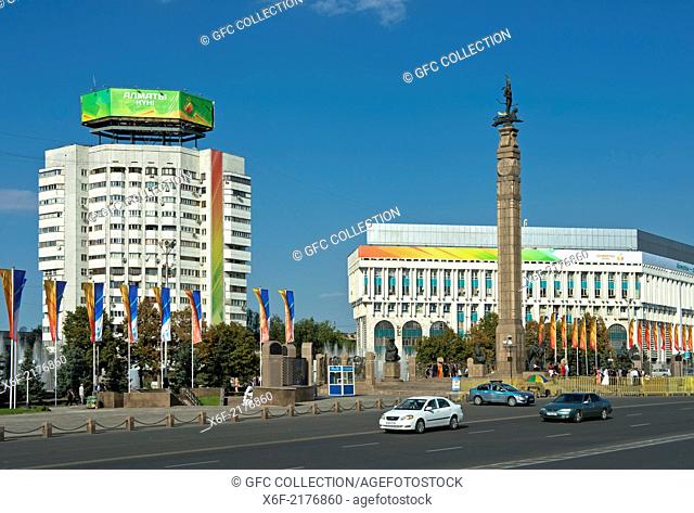 Republic Square with the Independence Monument, Almaty, Kazakhstan