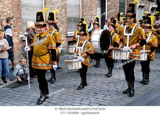 Belgium, Bruges, Pageant of the Golden Tree, festival, people