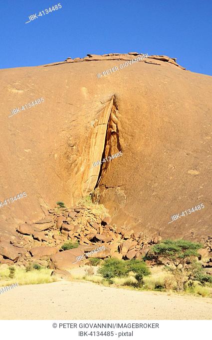 The labia of Aicha, weathered stone of the monolith, Adrar region, Mauritania