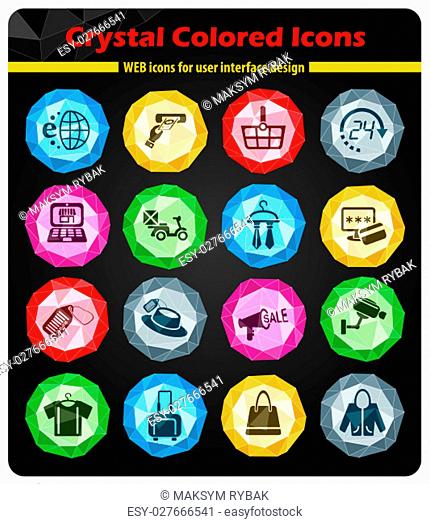 shopping and e-commerce web icons for user interface design