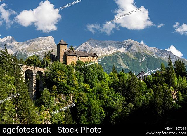 Wiesberg Castle, Trisanna Bridge, Lechtal Alps, Tyrol, Austria