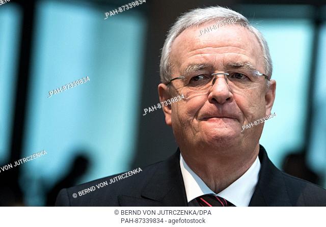Martin Winterkorn, former chairman of Volkswagen, arrives as witness at the meeting of the emission enquiry committee ('Abgas-Untersuchungsausschuss') of the...