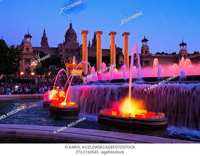 Font Magica de Montjuic - famous fountains in Barcelona, Catalonia, Spain