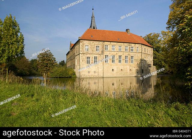 Water castle, moated castle, Lüdinghausen, Münsterland, North Rhine-Westphalia, Germany, Europe