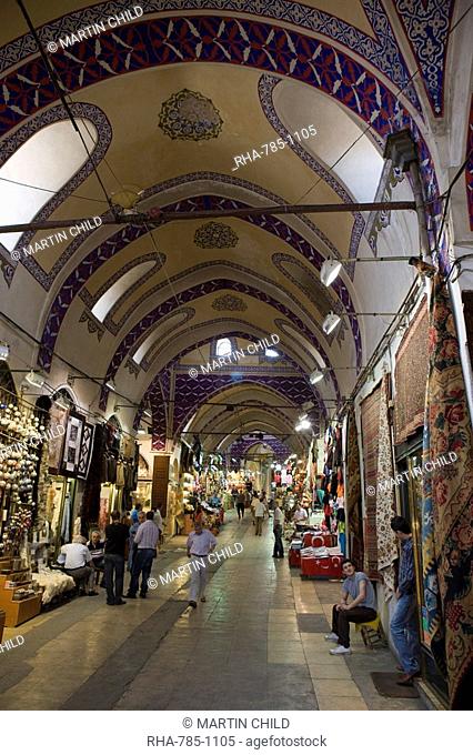 Interior of the Grand Bazaar Great Bazaar, Istanbul, Turkey, Europe